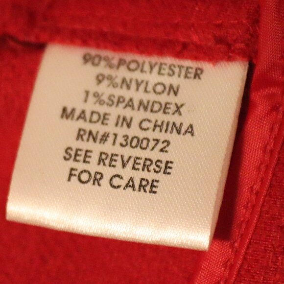 Cass Vibrant Red Velvet Jacket Size Petite Large Hook & Eye Front Closure - Picture 10 of 16